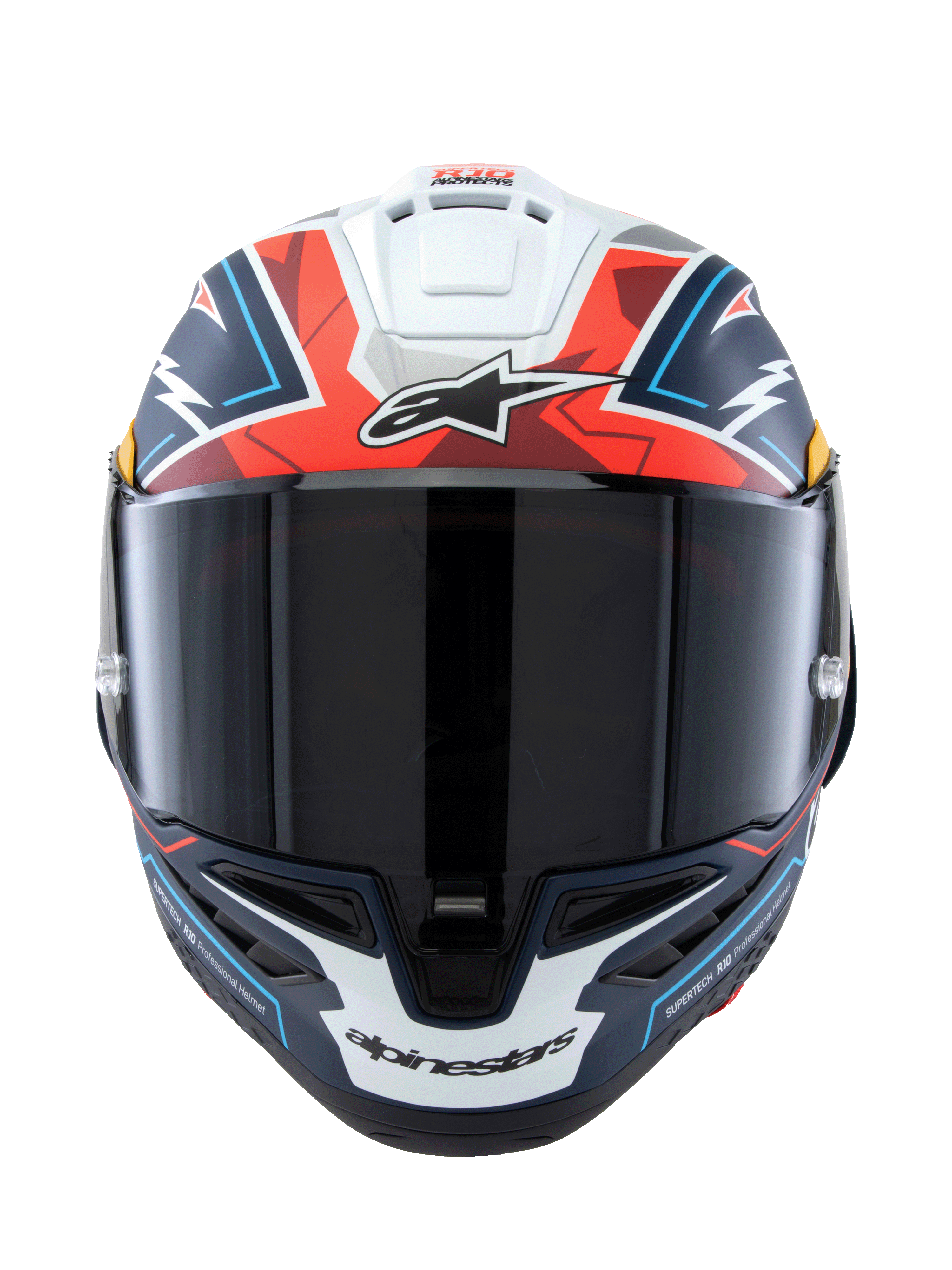 Alpinestars Supertech R10 Pedro Acosta Full Face Helmet Blue / Red / Matt White FREE 1 YEAR Returns, FREE UK Delivery | ThrottleChimp