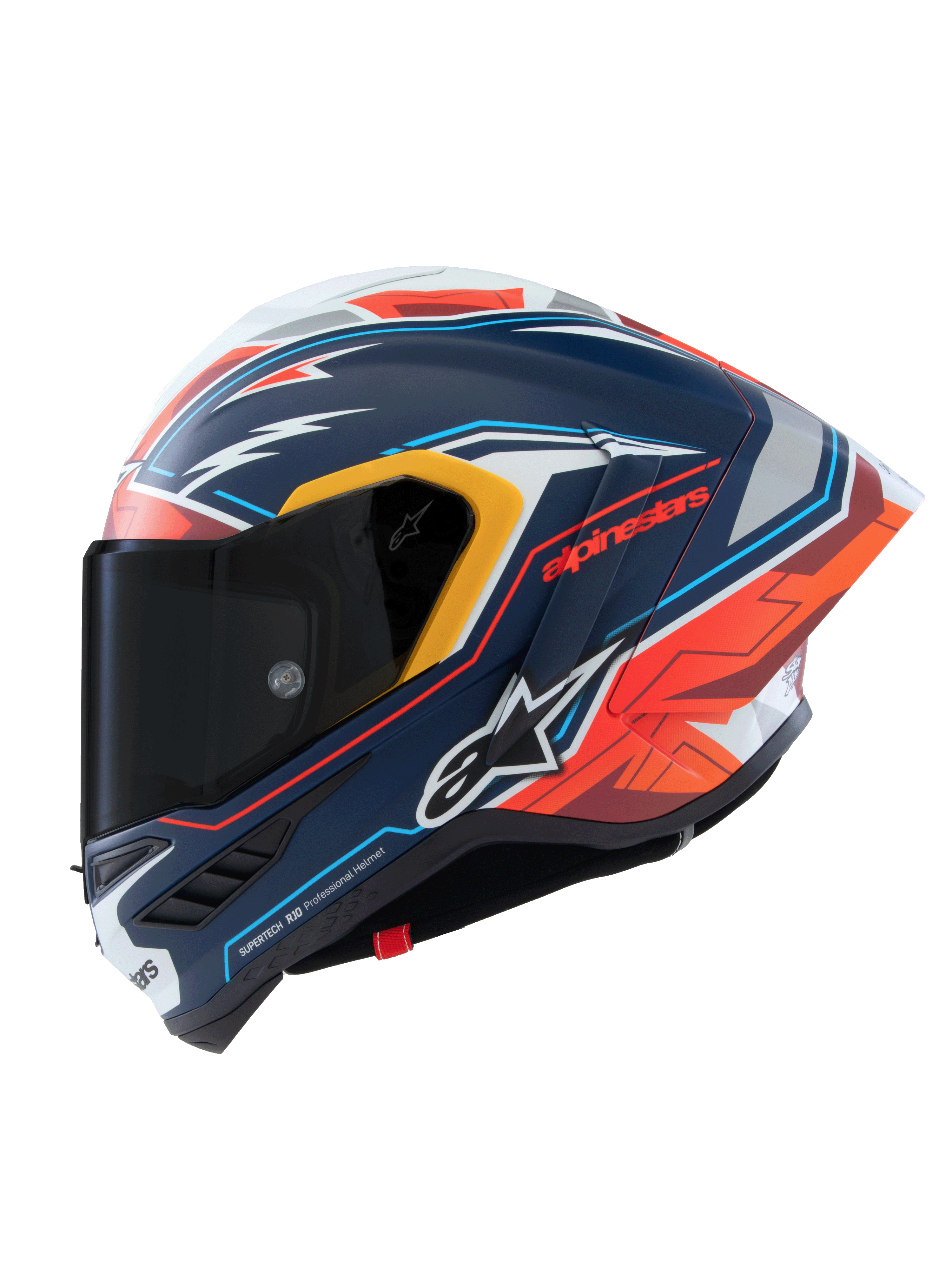 Alpinestars Supertech R10 Pedro Acosta Full Face Helmet Blue / Red / Matt White FREE 1 YEAR Returns, FREE UK Delivery | ThrottleChimp