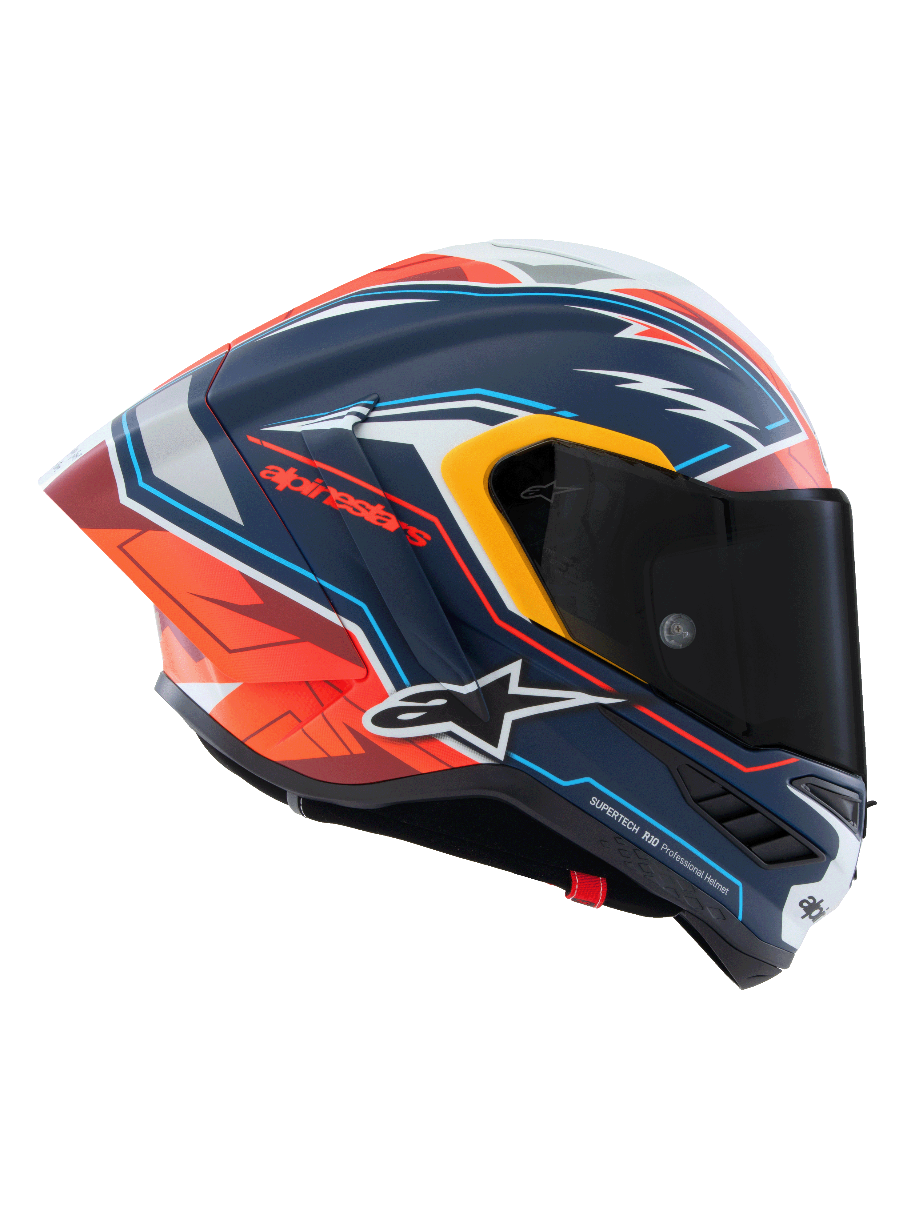 Alpinestars Supertech R10 Pedro Acosta Full Face Helmet Blue / Red / Matt White FREE 1 YEAR Returns, FREE UK Delivery | ThrottleChimp