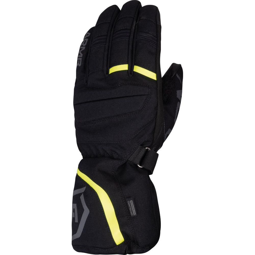 ARMR Kiso 4.0 Waterproof Textile Gloves Black / Yellow FREE 1 YEAR Returns, FREE UK Delivery | ThrottleChimp