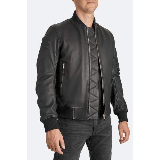 Pando Moto Falcon Aviator Leather Jacket Black FREE 1 YEAR Returns, FREE UK Delivery | ThrottleChimp