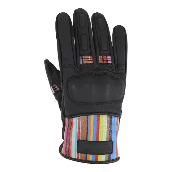 MotoGirl Bessie Ladies Leather Gloves Stripe