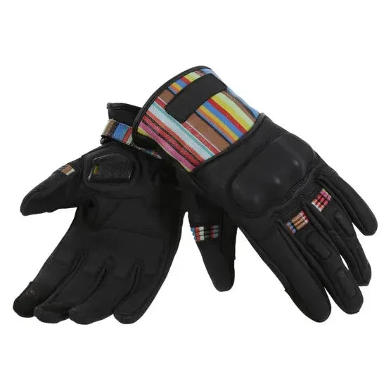 MotoGirl Bessie Ladies Leather Gloves Stripe