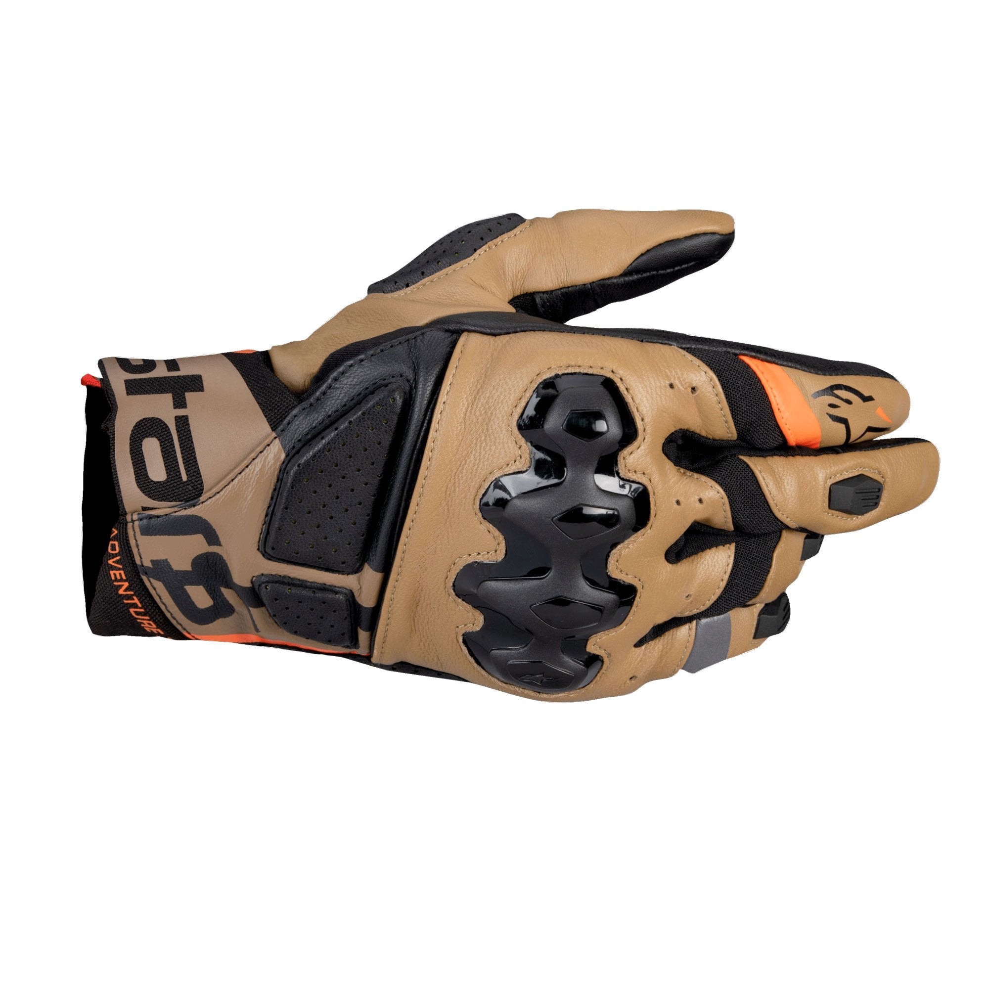 Alpinestars Belize V3 Drystar Leather Gloves Black / Gobi / Brown Sand FREE 1 YEAR Returns, FREE UK Delivery | ThrottleChimp