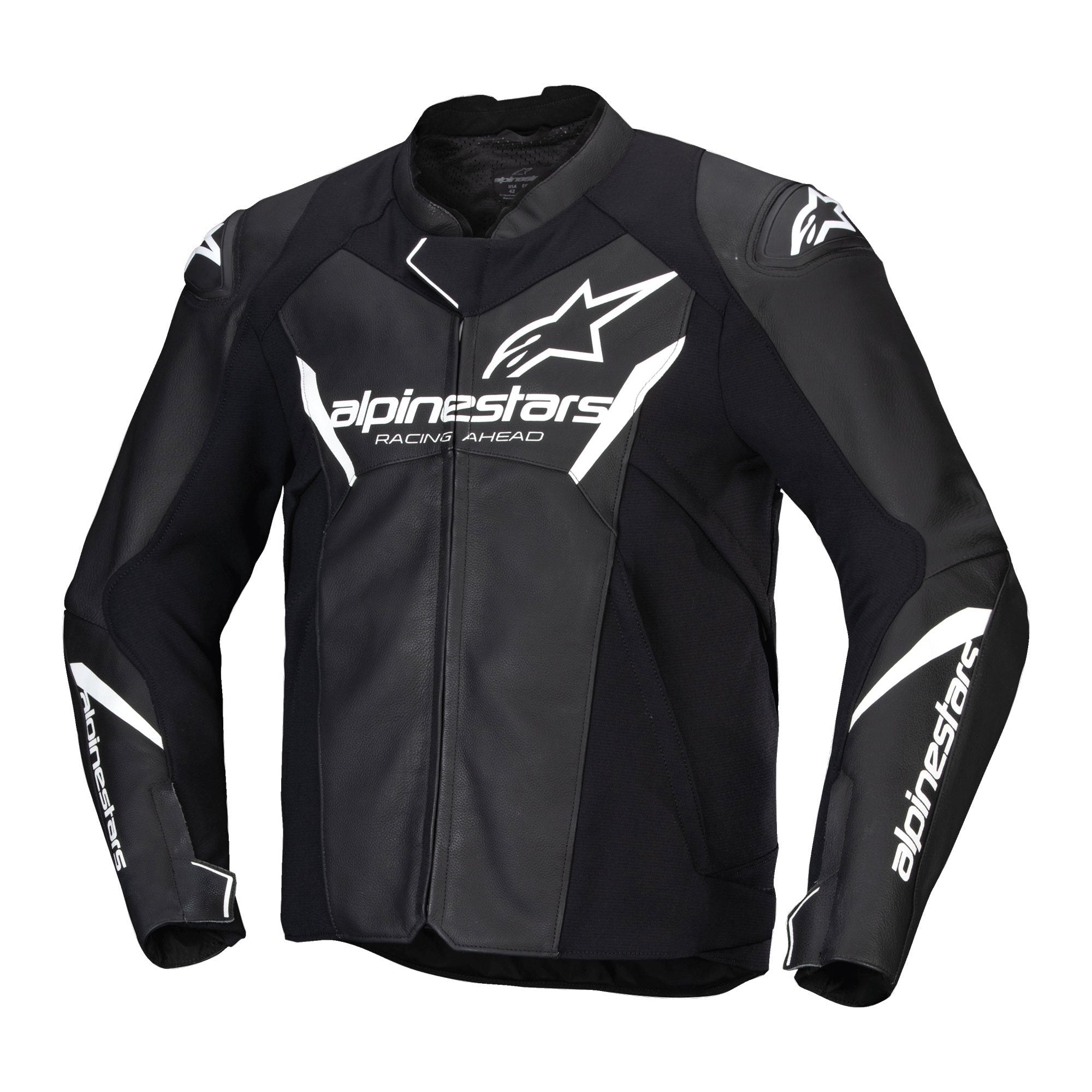 Alpinestars Faster V3 Leather Jacket Black / White FREE 1 YEAR Returns, FREE UK Delivery | ThrottleChimp