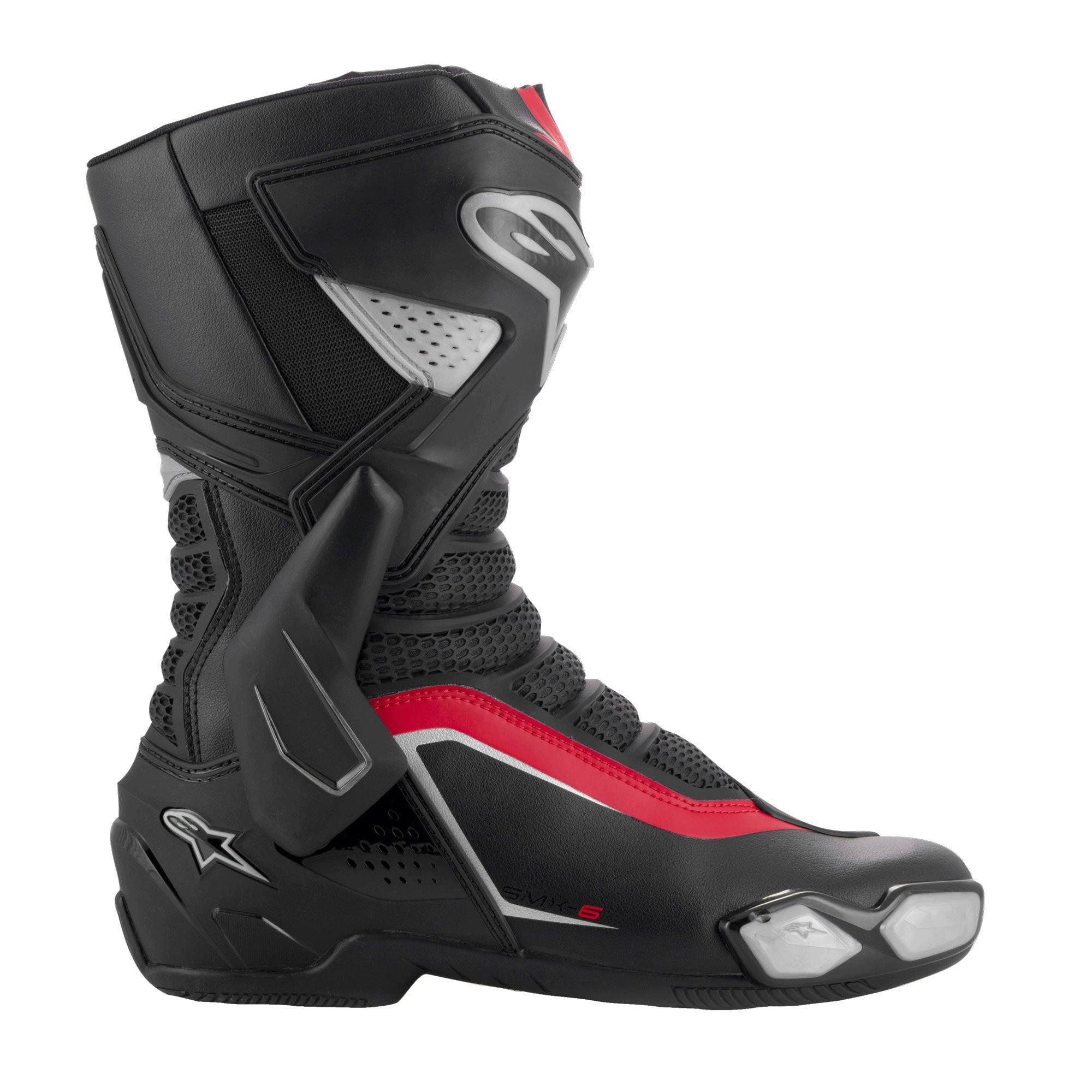 Alpinestars SMX-6 V3 Boots Black / Silver / Red FREE 1 YEAR Returns, FREE UK Delivery | ThrottleChimp