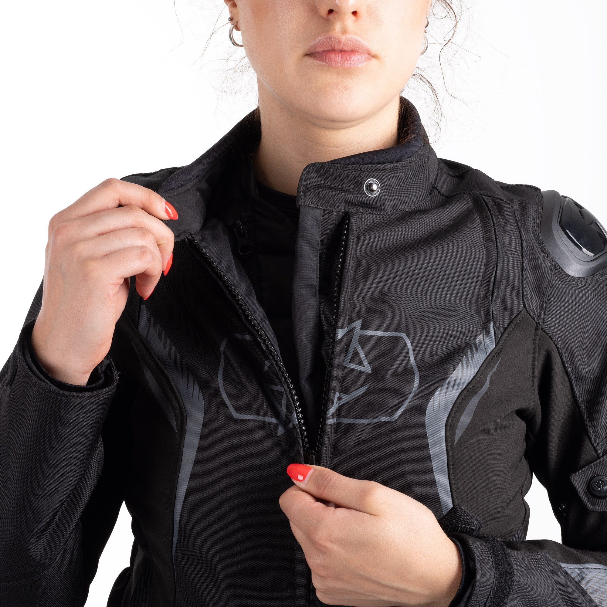 Oxford Omega 1.0 Dry2Dry Ladies Textile Jacket Stealth Black FREE 1 YEAR Returns, FREE UK Delivery | ThrottleChimp