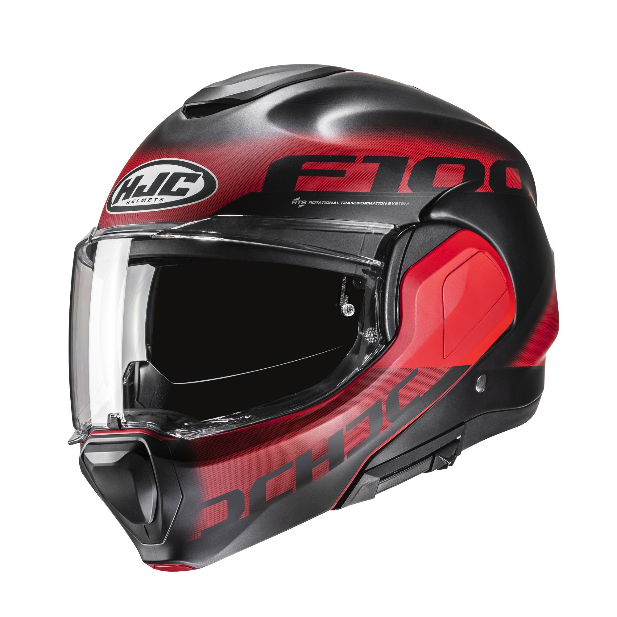 HJC F100 Hetal Flip-Up Helmet MC1SF Red FREE 1 YEAR Returns, FREE UK Delivery | ThrottleChimp