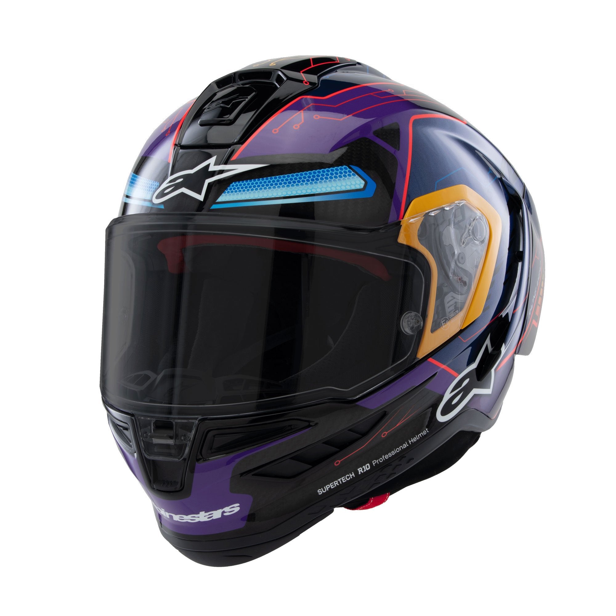 Alpinestars Supertech R10 Martinator R01 Full Face Helmet Blue / Purple / Gloss Red FREE 1 YEAR Returns, FREE UK Delivery | ThrottleChimp