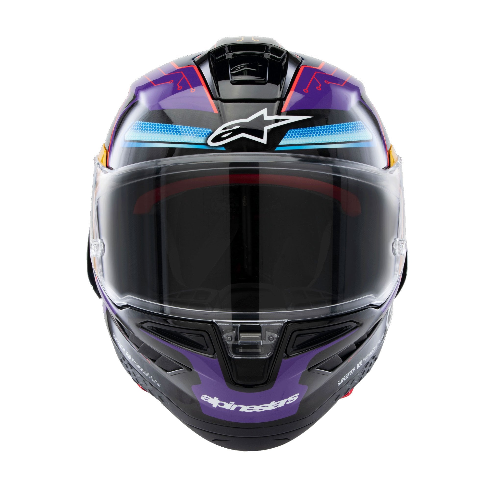 Alpinestars Supertech R10 Martinator R01 Full Face Helmet Blue / Purple / Gloss Red FREE 1 YEAR Returns, FREE UK Delivery | ThrottleChimp