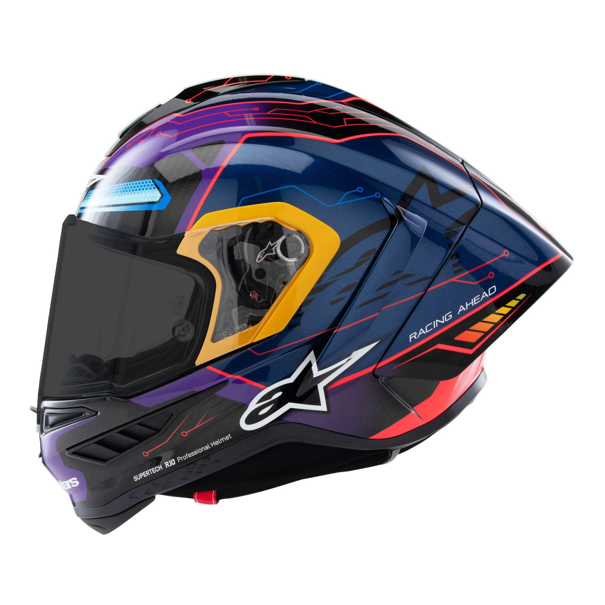 Alpinestars Supertech R10 Martinator R01 Full Face Helmet Blue / Purple / Gloss Red FREE 1 YEAR Returns, FREE UK Delivery | ThrottleChimp