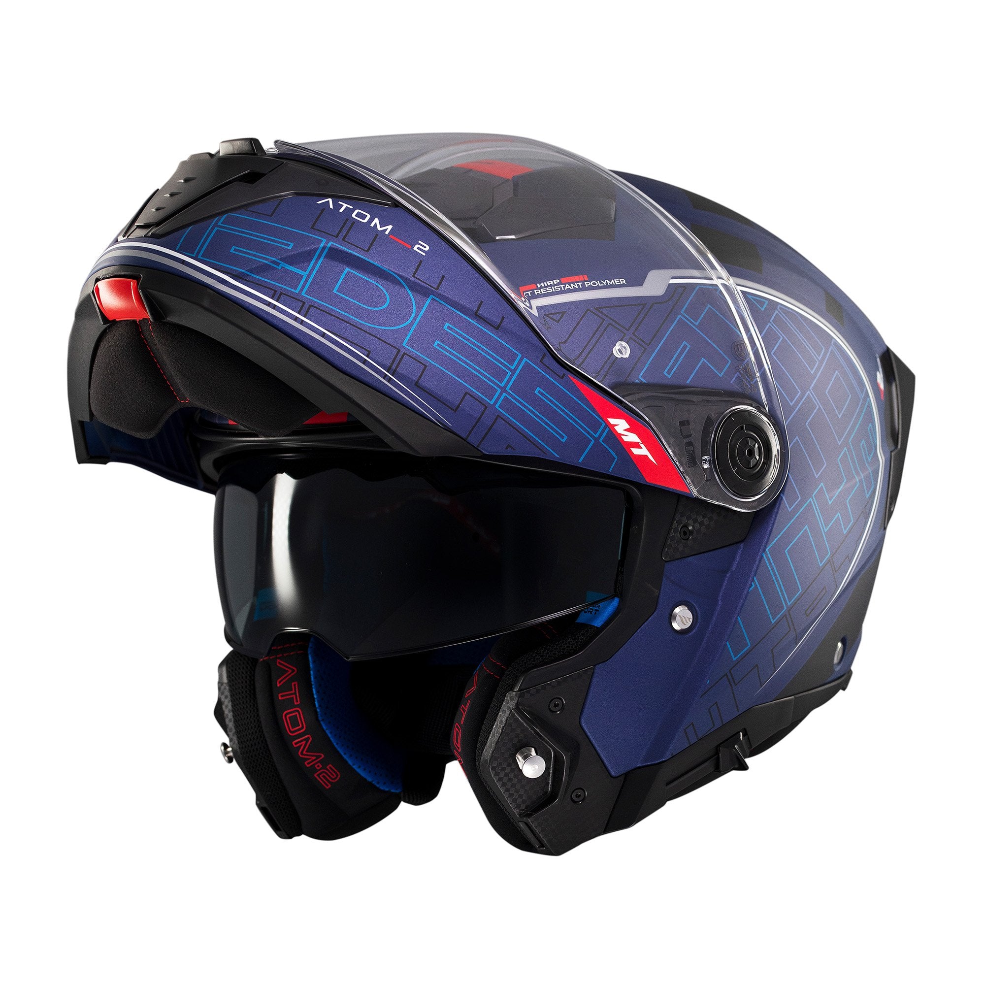 MT Atom 2 SV Destiny C7 Flip Up Helmet Matt Blue / Black FREE 1 YEAR Returns, FREE UK Delivery | ThrottleChimp