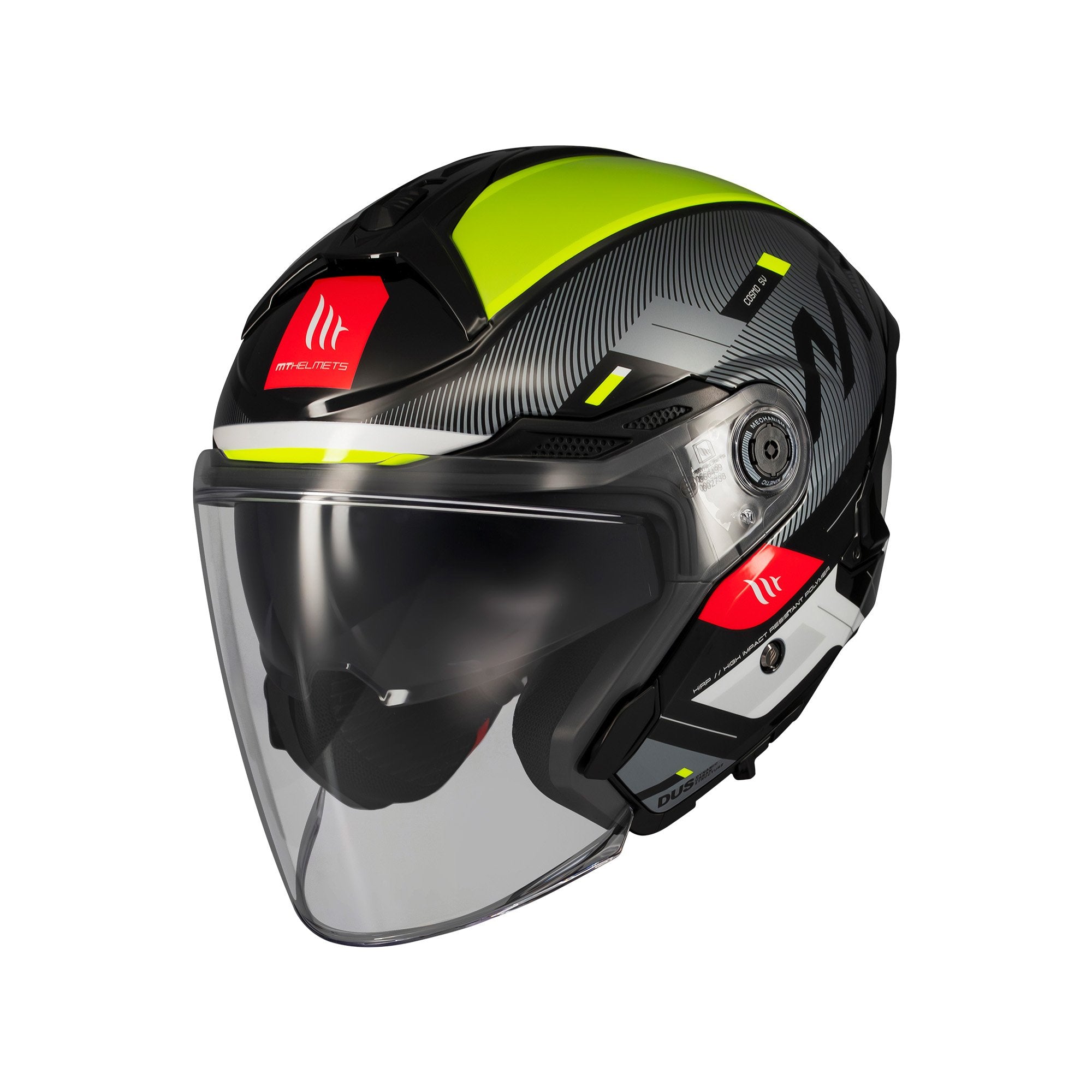 MT Cosmo SV Silence B3 Open Face Helmet Gloss Fluo Yellow FREE 1 YEAR Returns, FREE UK Delivery | ThrottleChimp