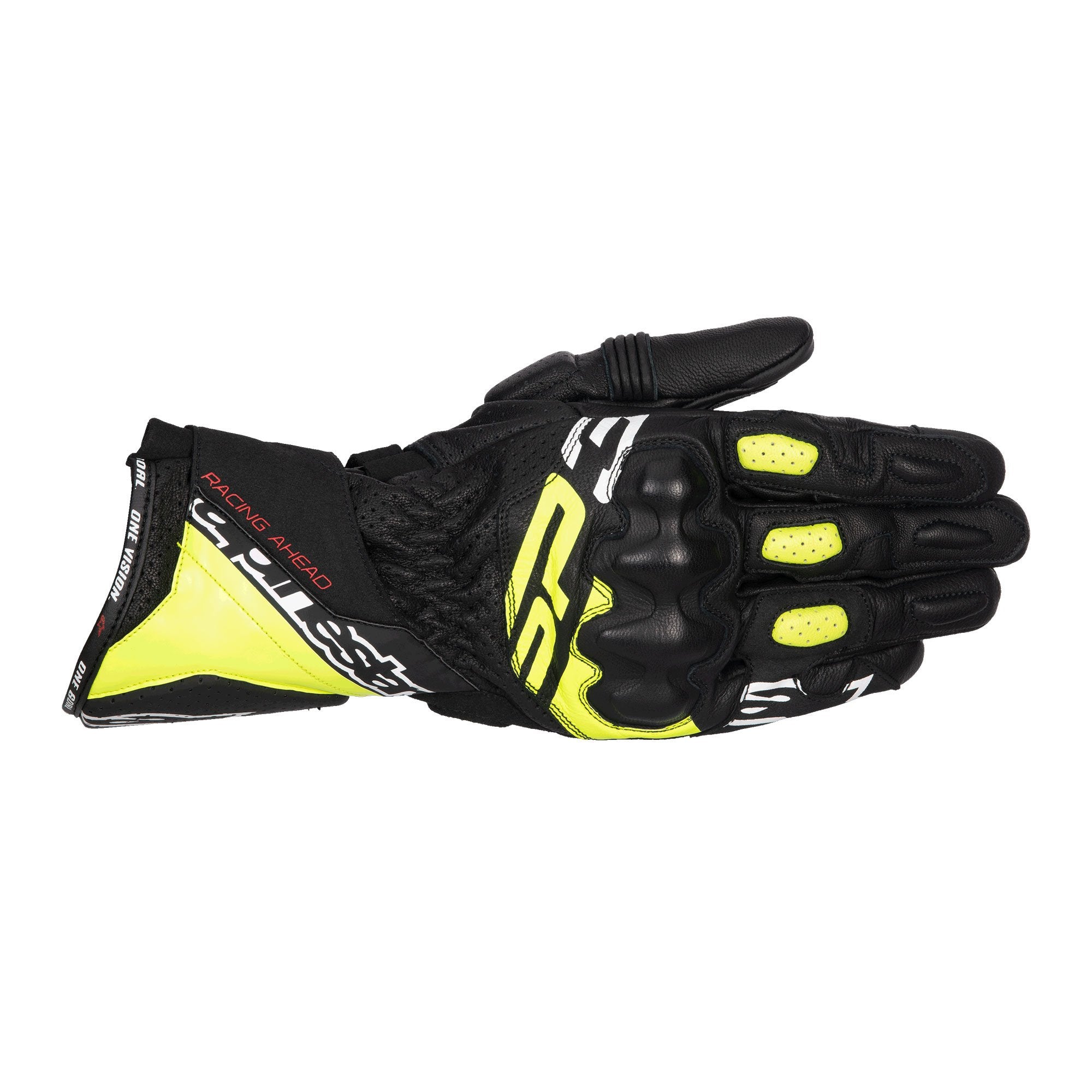 Alpinestars SP-3 Leather Gloves Black / Fluo Yellow / White FREE 1 YEAR Returns, FREE UK Delivery | ThrottleChimp