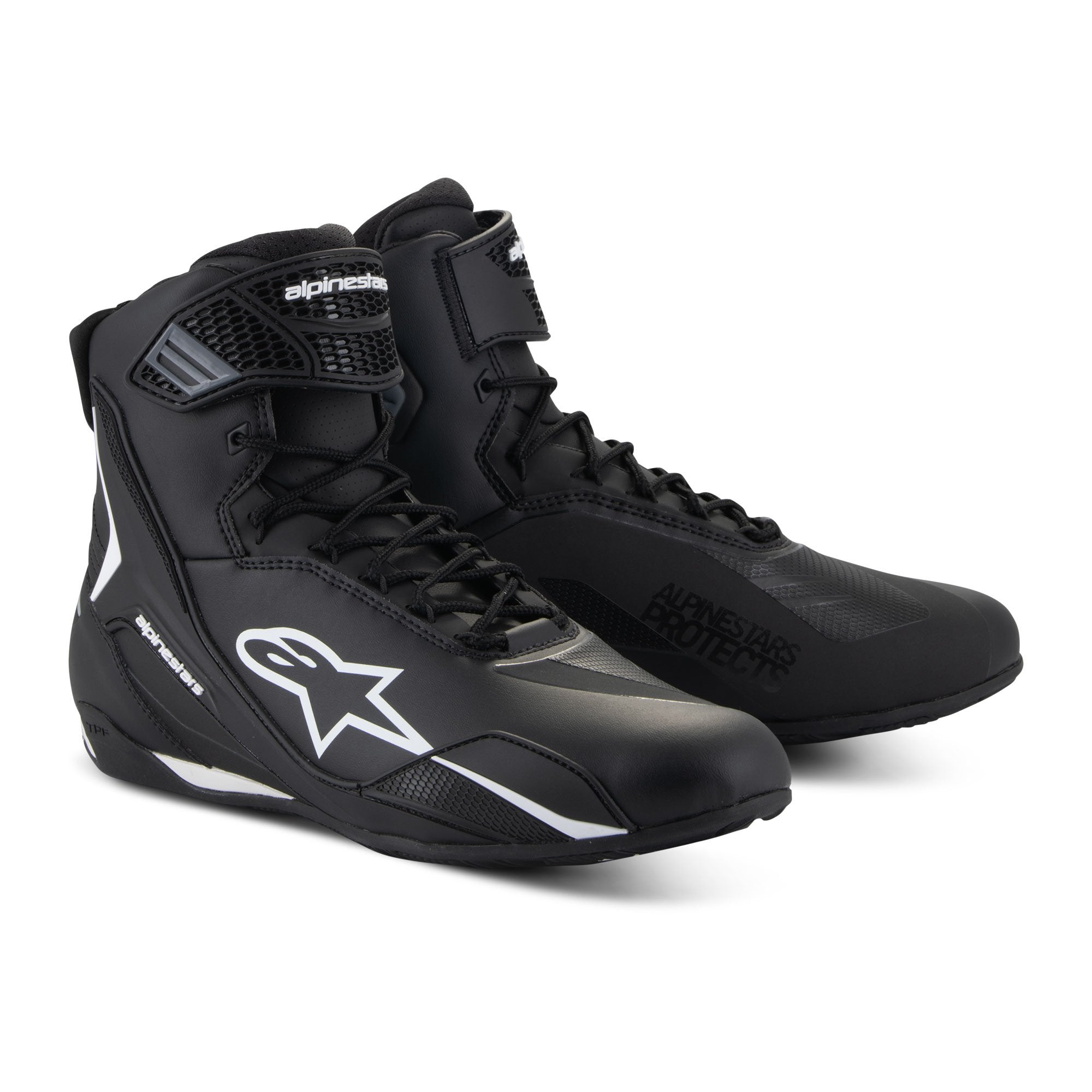 Alpinestars Faster-4 Shoes Black / White FREE 1 YEAR Returns, FREE UK Delivery | ThrottleChimp