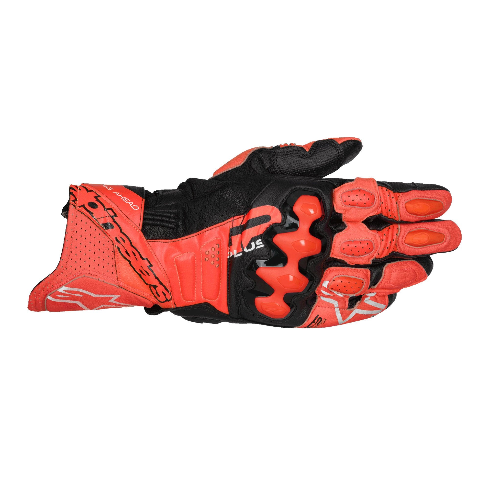 Alpinestars GP Plus R V3 Leather Gloves Bright Red / Fluo Red / Black FREE 1 YEAR Returns, FREE UK Delivery | ThrottleChimp