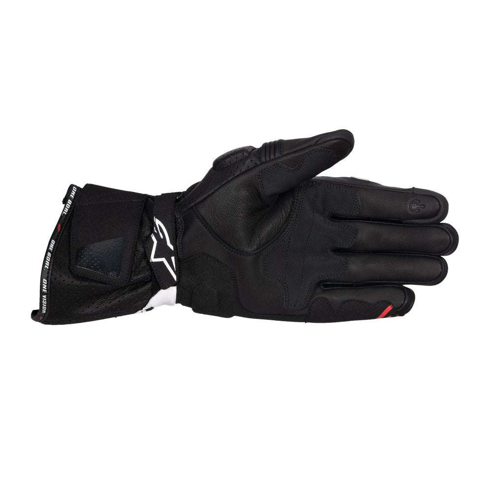 Alpinestars SP-3 Leather Gloves Black / White / Fluo Red FREE 1 YEAR Returns, FREE UK Delivery | ThrottleChimp