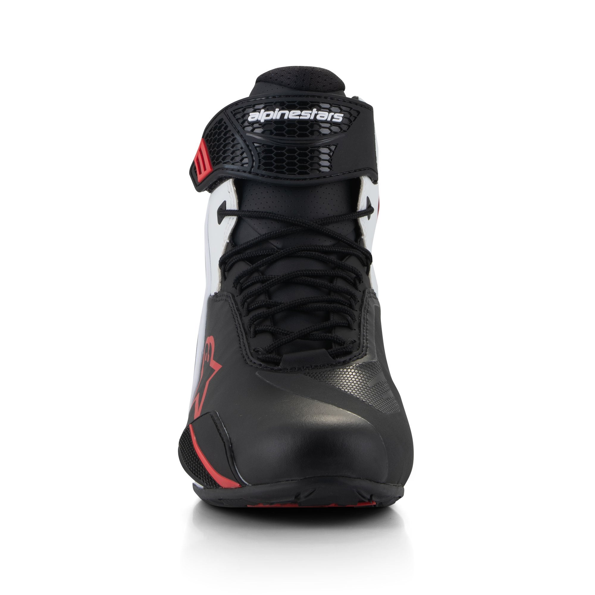 Alpinestars Faster-4 Shoes Black / White / Red FREE 1 YEAR Returns, FREE UK Delivery | ThrottleChimp