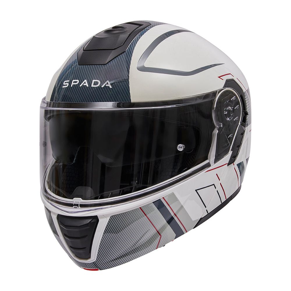 Spada Orion 2 Element Flip-Up Helmet White / Grey / Red - ThrottleChimp