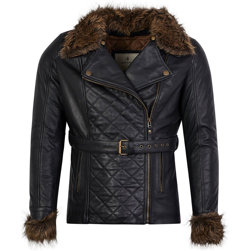 Spada Lancer CE Ladies Leather Coat Black - ThrottleChimp