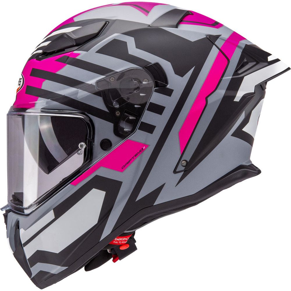 Caberg Drift Evo 2 Full Face Helmet Horizon Matt Grey / Black / Fuchsia FREE 1 YEAR Returns, FREE UK Delivery | ThrottleChimp