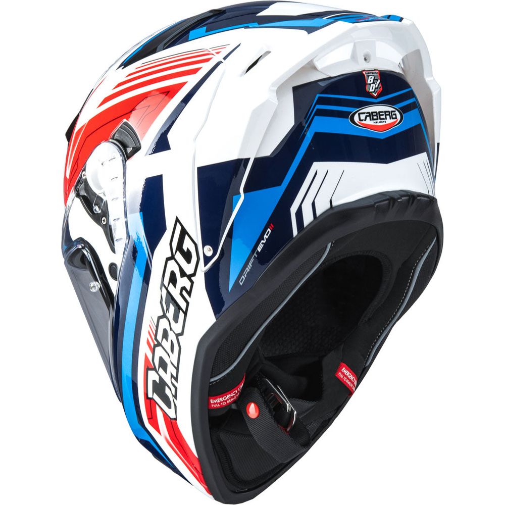 Caberg Drift Evo 2 Full Face Helmet Jarama White / Red / Blue (Image 3) - ThrottleChimp