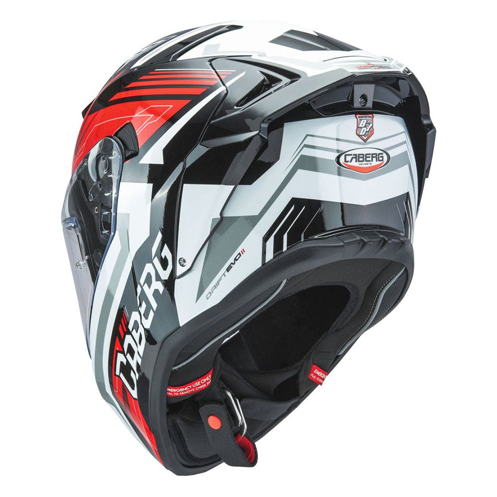 Caberg Drift Evo 2 Full Face Helmet Jarama Black / White / Red (Image 3) - ThrottleChimp