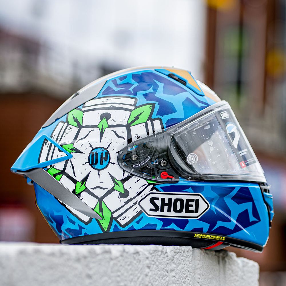 Shoei X-SPR Pro Harrison TC2 Full Face Helmet Blue FREE 1 YEAR Returns, FREE UK Delivery | ThrottleChimp