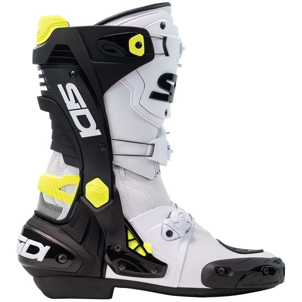 Sidi Rex CE Boots White / Black / Yellow FREE 1 YEAR Returns, FREE UK Delivery | ThrottleChimp