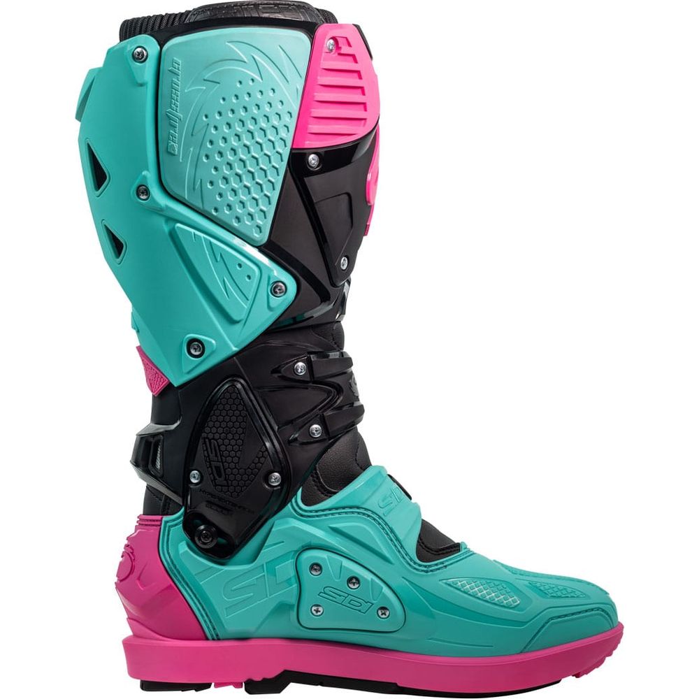 Sidi Crossfire 3 SRS CE Boots Black / Mint / Pink FREE 1 YEAR Returns, FREE UK Delivery | ThrottleChimp