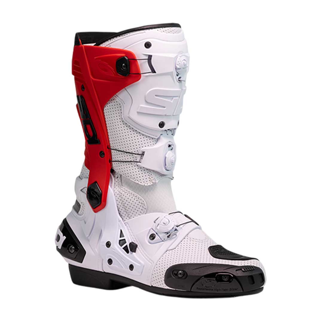 Sidi Rex Air CE Boots White / Red FREE 1 YEAR Returns, FREE UK Delivery | ThrottleChimp