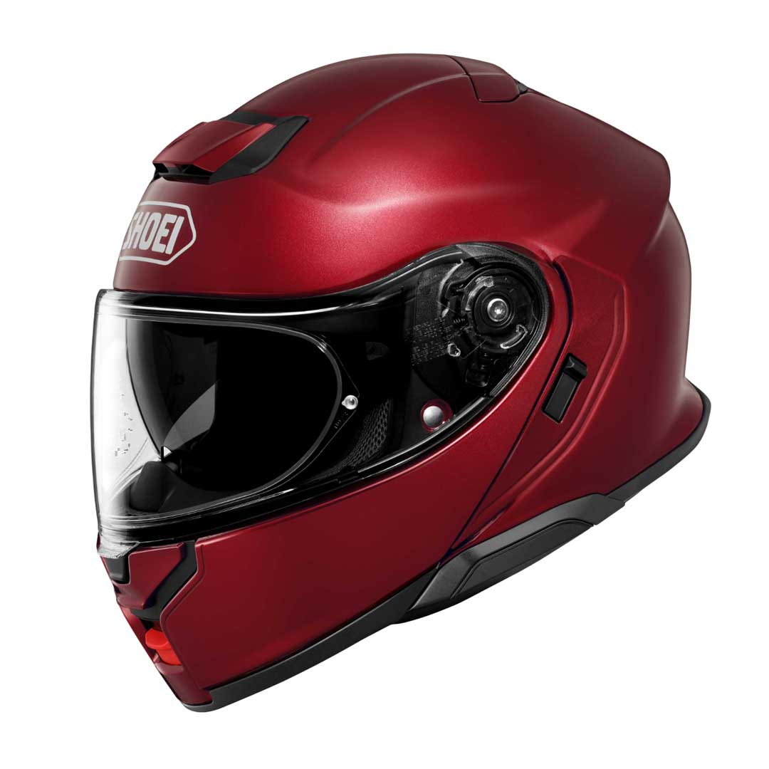 Shoei Neotec 3 Plain Garnet Metallic Red FREE 1 YEAR Returns, FREE UK Delivery | ThrottleChimp