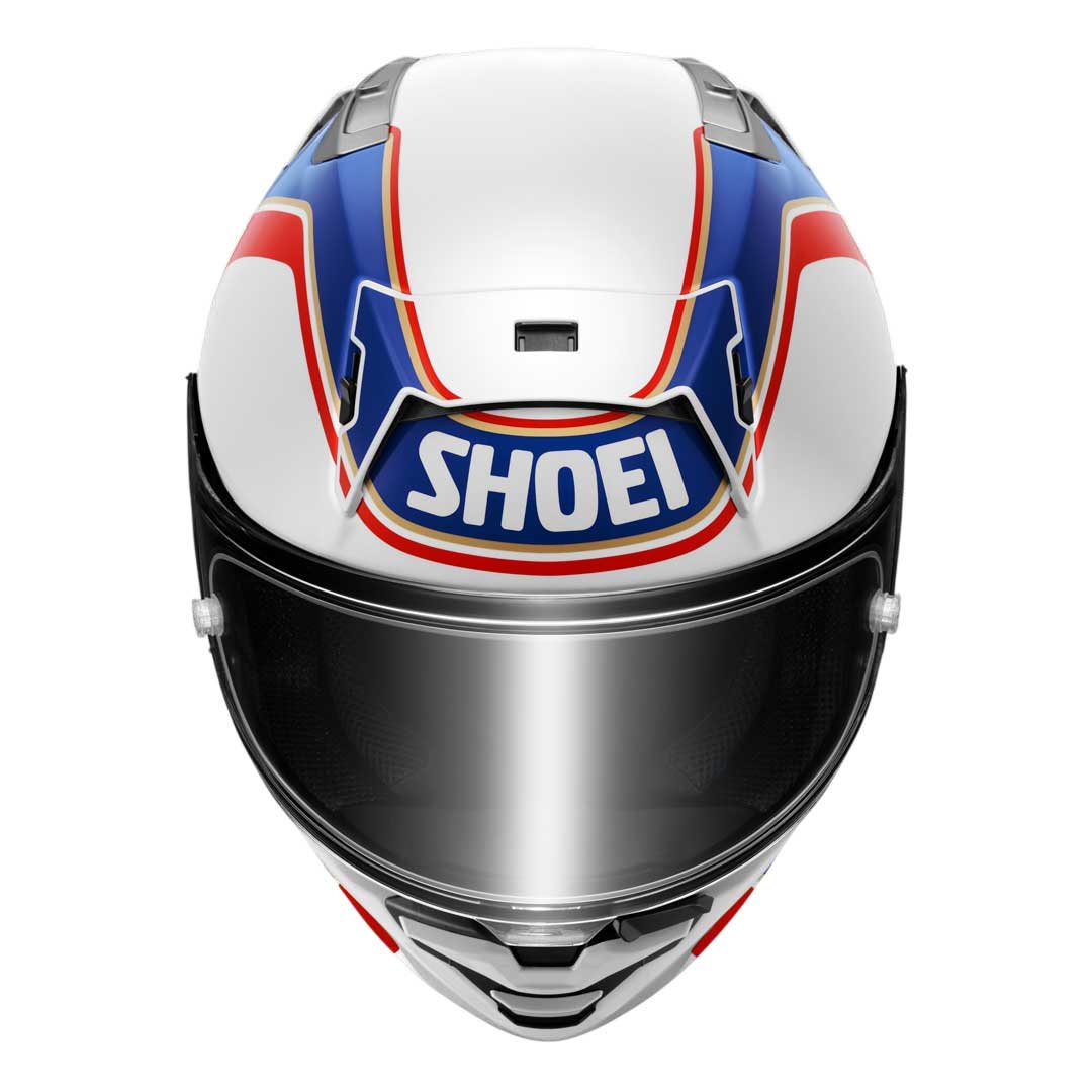 Shoei X-SPR Pro Wayne Gardner TC2 Full Face Helmet White / Blue / Red FREE 1 YEAR Returns, FREE UK Delivery | ThrottleChimp