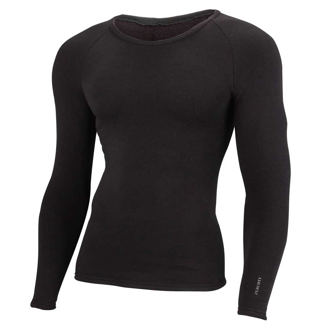 ZeroFit Ultimate Heatrub Long Sleeves Crew Neck Base Layer T-Shirt Black FREE 1 YEAR Returns, FREE UK Delivery | ThrottleChimp