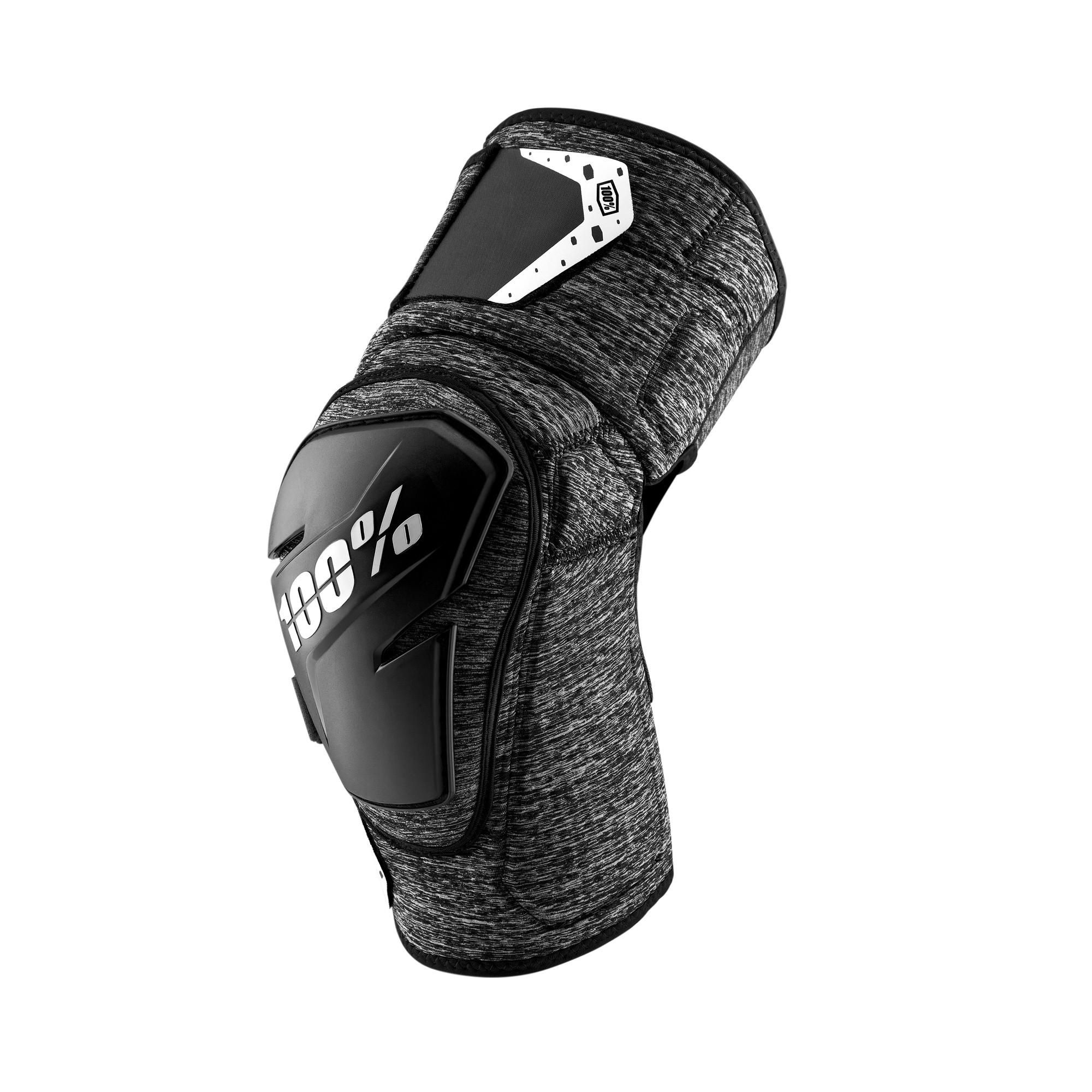 100% Fortis Knee Guards Grey Heather / Black FREE 1 YEAR Returns, FREE UK Delivery | ThrottleChimp