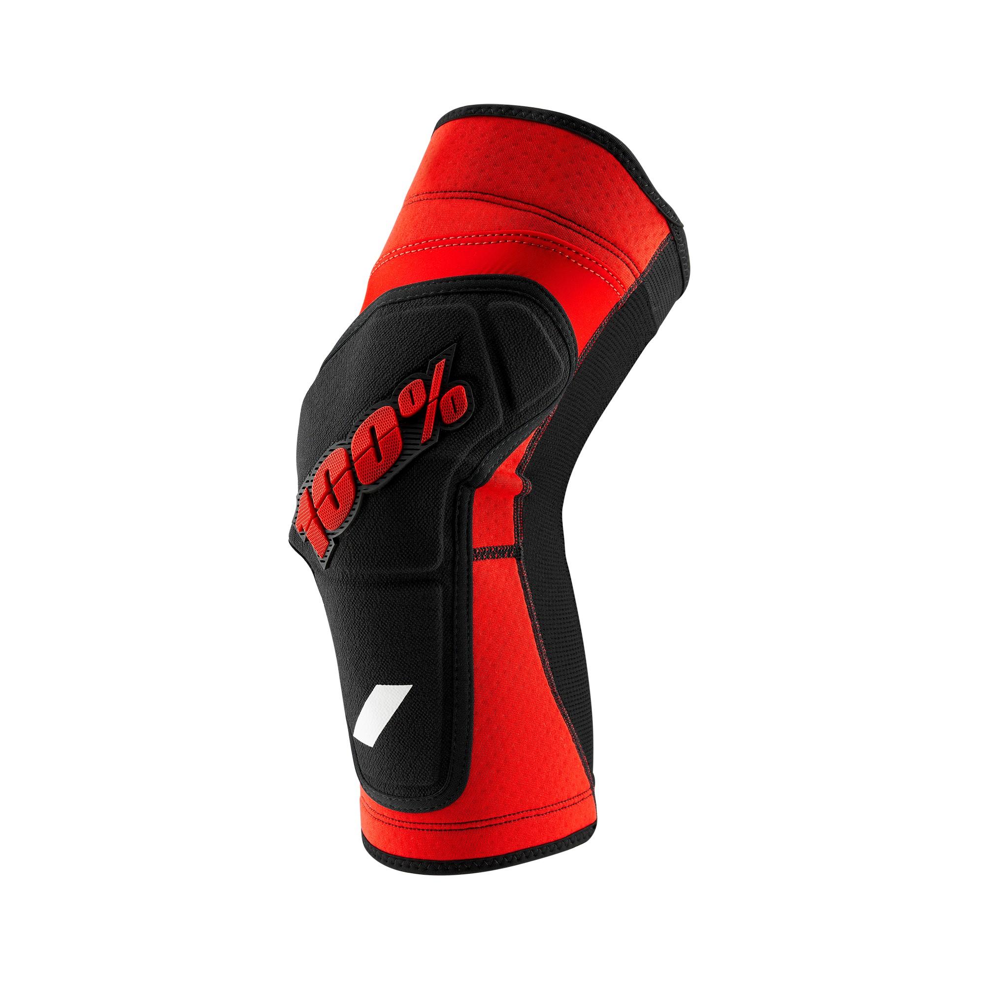 100% Ridecamp Knee Guards Red / Black FREE 1 YEAR Returns, FREE UK Delivery | ThrottleChimp