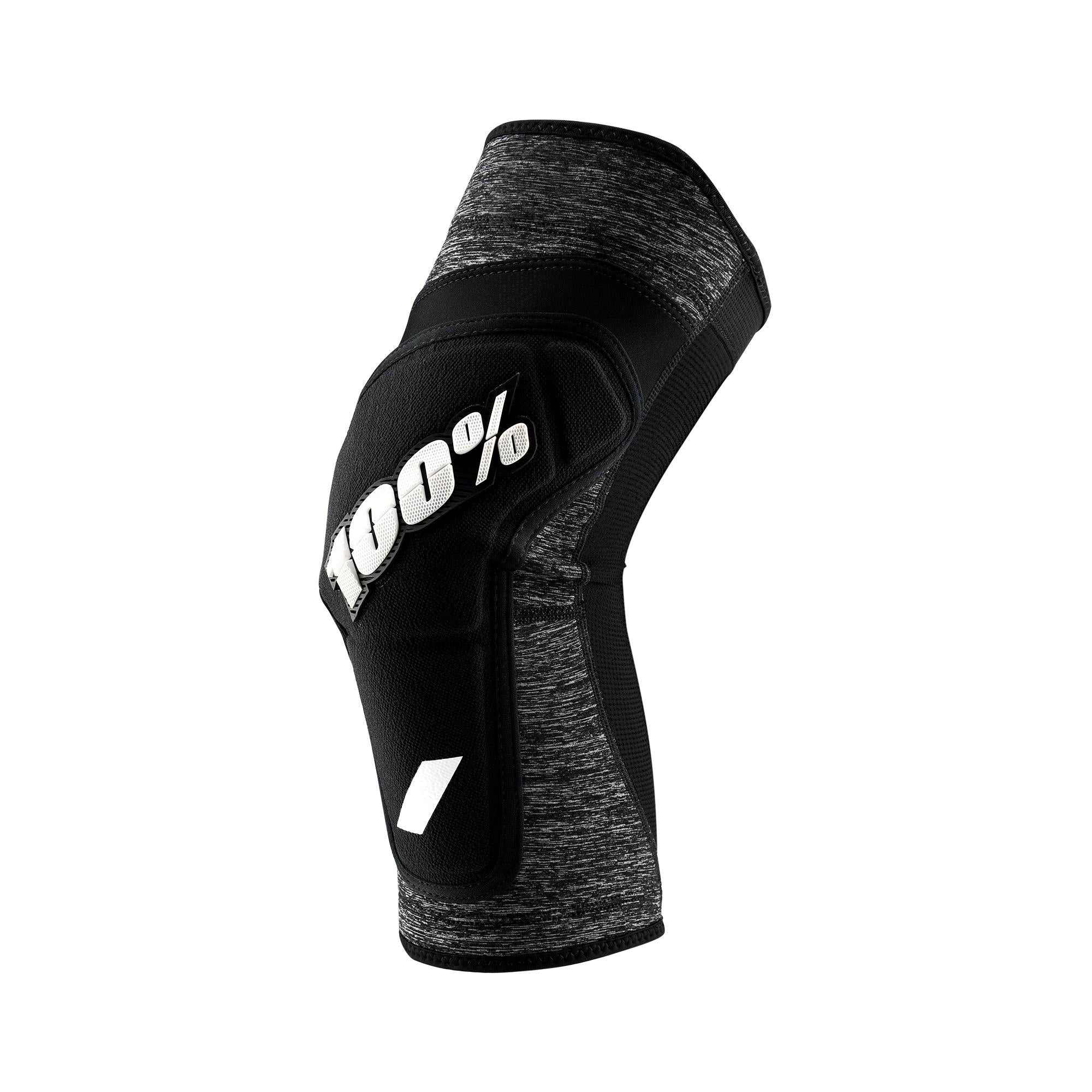 100% Ridecamp Knee Guards Grey Heather / Black FREE 1 YEAR Returns, FREE UK Delivery | ThrottleChimp