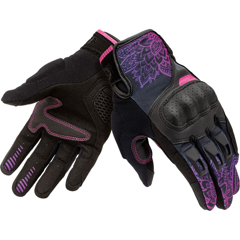 Tucano Urbano Lady Stacca Ladies Gloves Black / Violet Graphic - ThrottleChimp