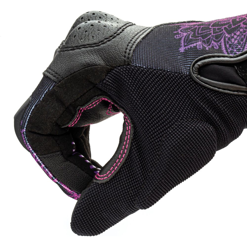 Tucano Urbano Lady Stacca Ladies Gloves Black / Violet Graphic (Image 4) - ThrottleChimp