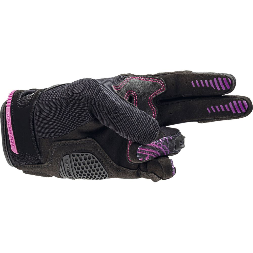 Tucano Urbano Lady Stacca Ladies Gloves Black / Violet Graphic (Image 6) - ThrottleChimp