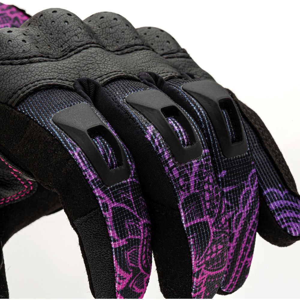 Tucano Urbano Lady Stacca Ladies Gloves Black / Violet Graphic (Image 7) - ThrottleChimp