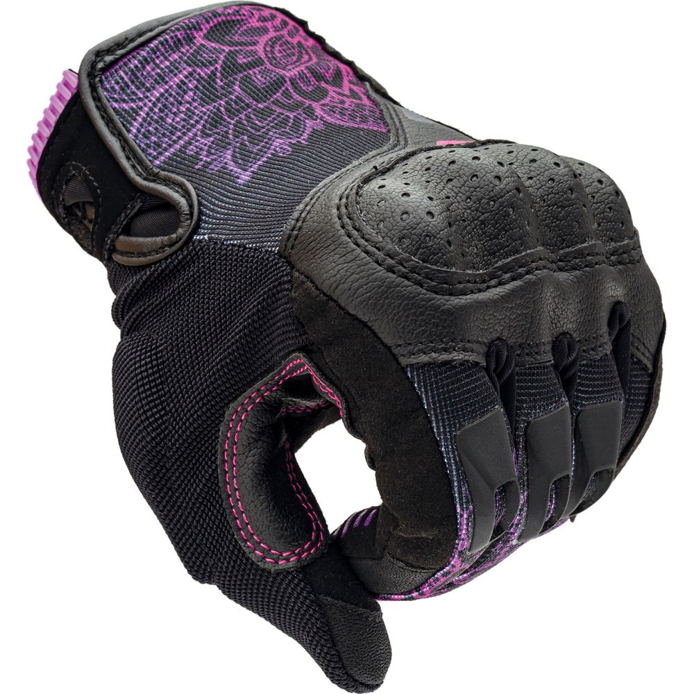 Tucano Urbano Lady Stacca Ladies Gloves Black / Violet Graphic (Image 8) - ThrottleChimp