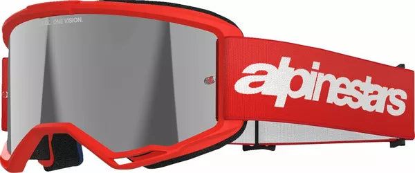 Alpinestars Vision 3 Wordmark Goggles Red / Mirror Silver FREE 1 Year Return, FREE UK Shipping | ThrottleChimp