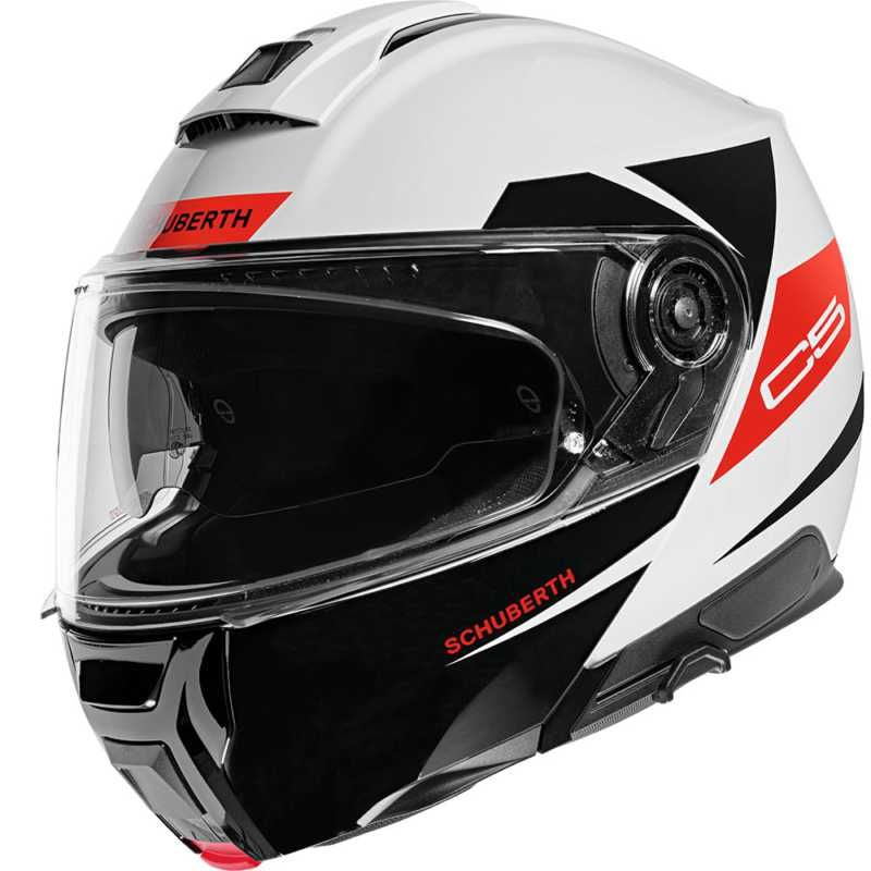 Schuberth C5 Eclipse Flip-Up Helmet Red / White - ThrottleChimp