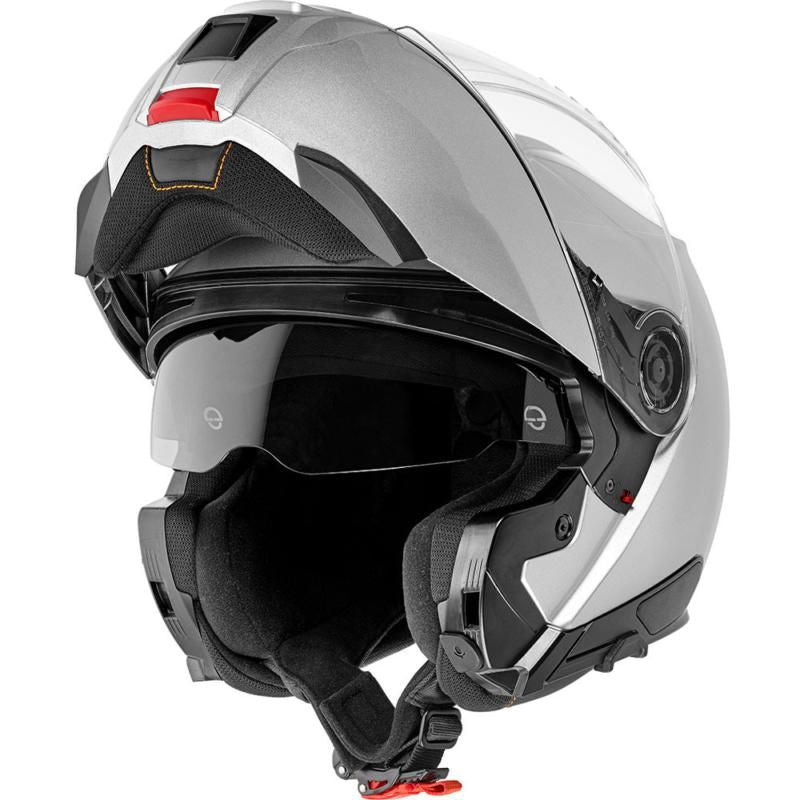 Schuberth C5 Flip-Up Helmet Gloss Silver FREE 1 YEAR Returns, FREE UK Delivery | ThrottleChimp