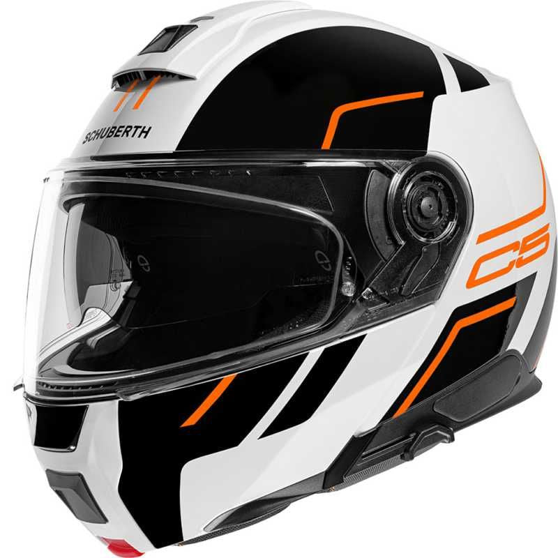 Schuberth C5 Master Flip-Up Helmet Orange / White - ThrottleChimp