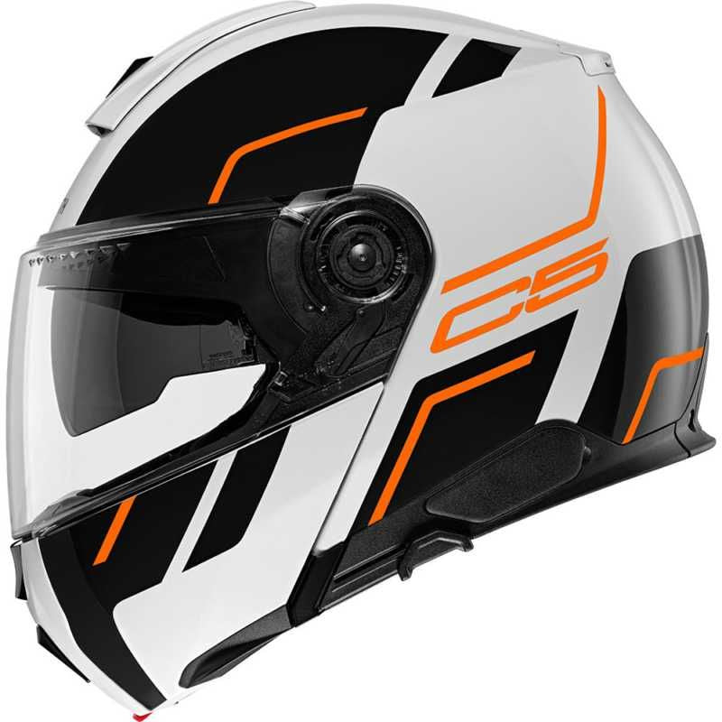Schuberth C5 Master Flip-Up Helmet Orange / White (Image 2) - ThrottleChimp