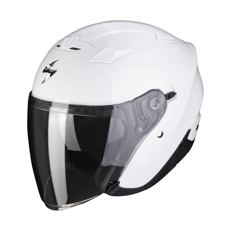 Scorpion EXO 230 Open Face Helmet White FREE 1 YEAR Returns, FREE UK Delivery | ThrottleChimp