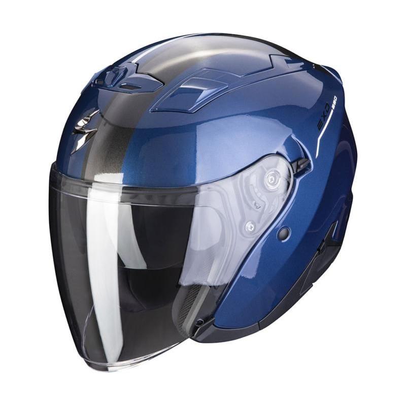 Scorpion EXO 230 SR Open Face Helmet Dark Blue / White - ThrottleChimp