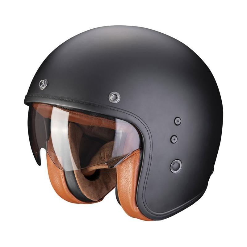 Scorpion Belfast Evo Luxe Open Face Helmet Matt Black - ThrottleChimp